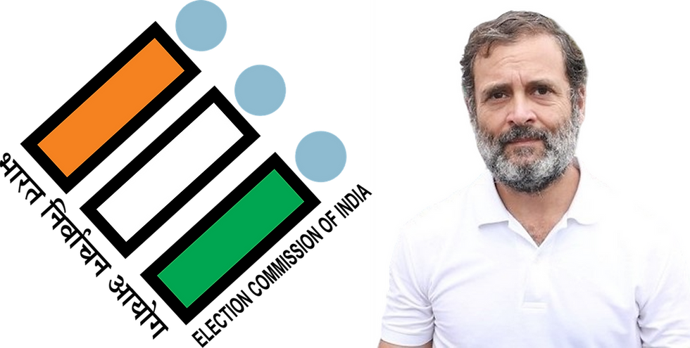 Picture of Rahul Gandhi with the symbol of Election Commission of India