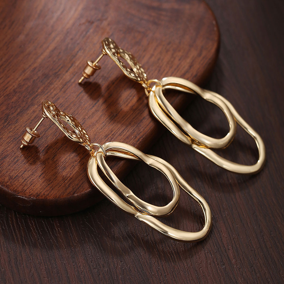 Thumbnail: Vintage-inspired geometric clip-on earrings styled for an elegant evening look