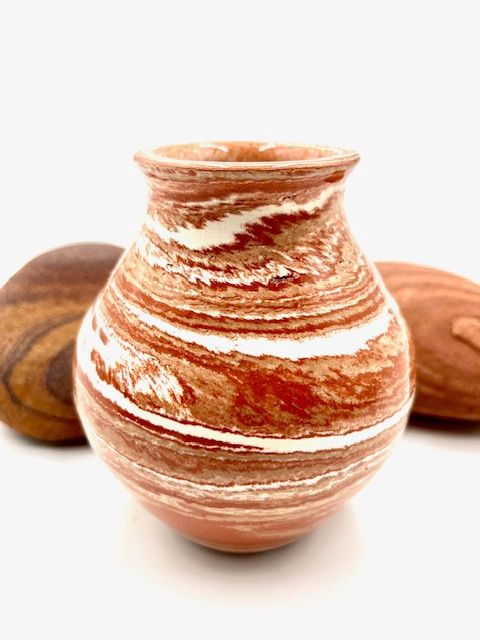 Sedona Swirl Pottery Vase - Glazed Decorative 25118