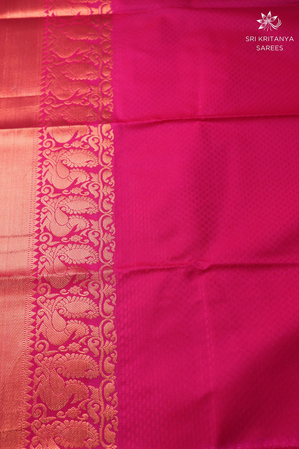 Thumbnail: Premium Bridal Semi Kanchi Silk Saree -  Rama Green with Pink in Turning Border