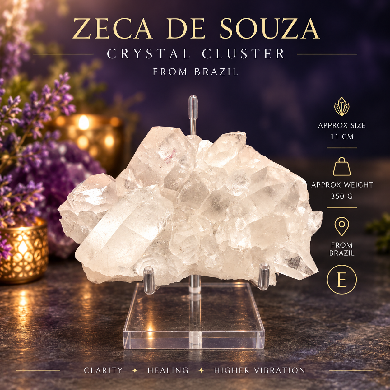 Zeca De Souza Quartz Cluster - Brazil - E