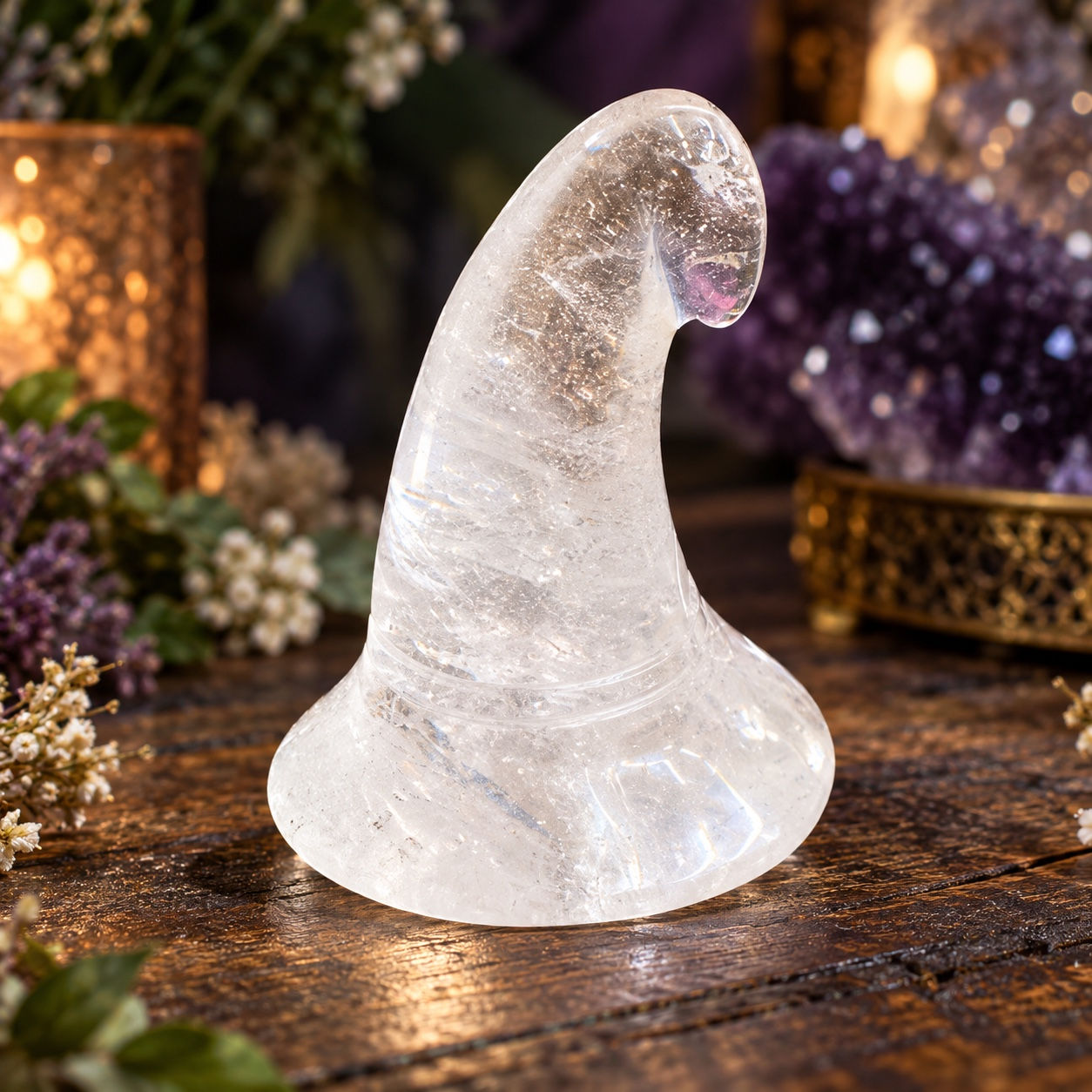 Clear Quartz Witches Hat