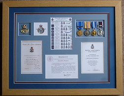 RAF Warrant Officer memorabilia frame