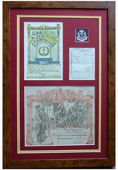 WW1 Framed Memorabilia