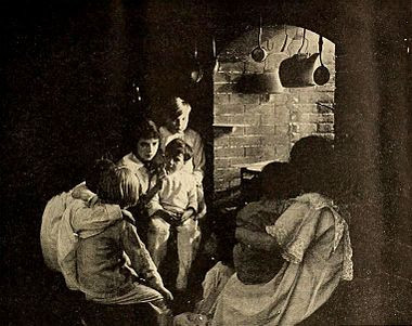Scene from the 1918 Silent Movie, "LIttle Orphant Annie."