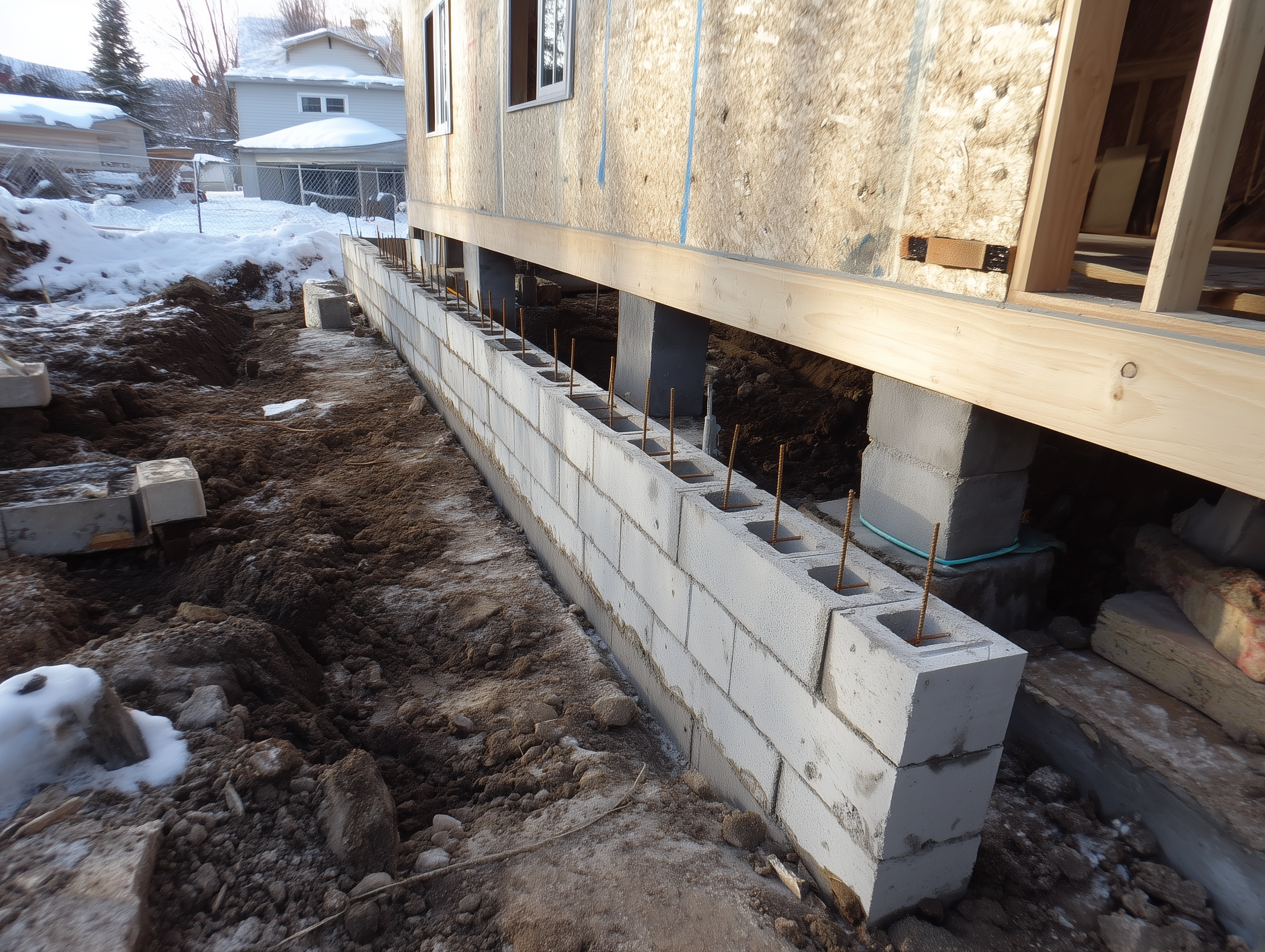 Block wall with cracked units and stepped cracking