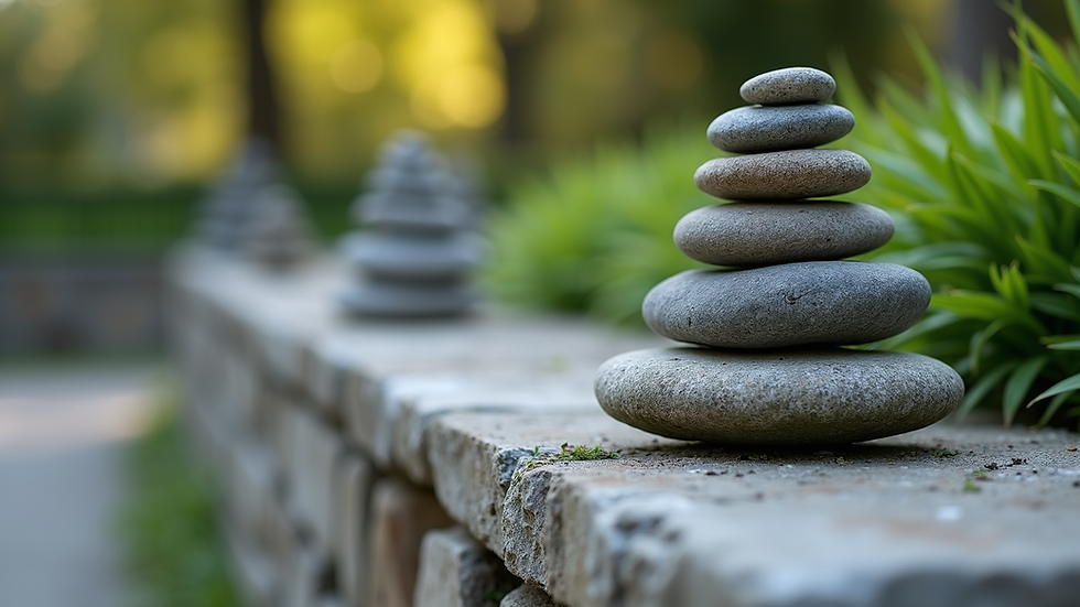 Close-up view of stacked stones in a retaining wall
