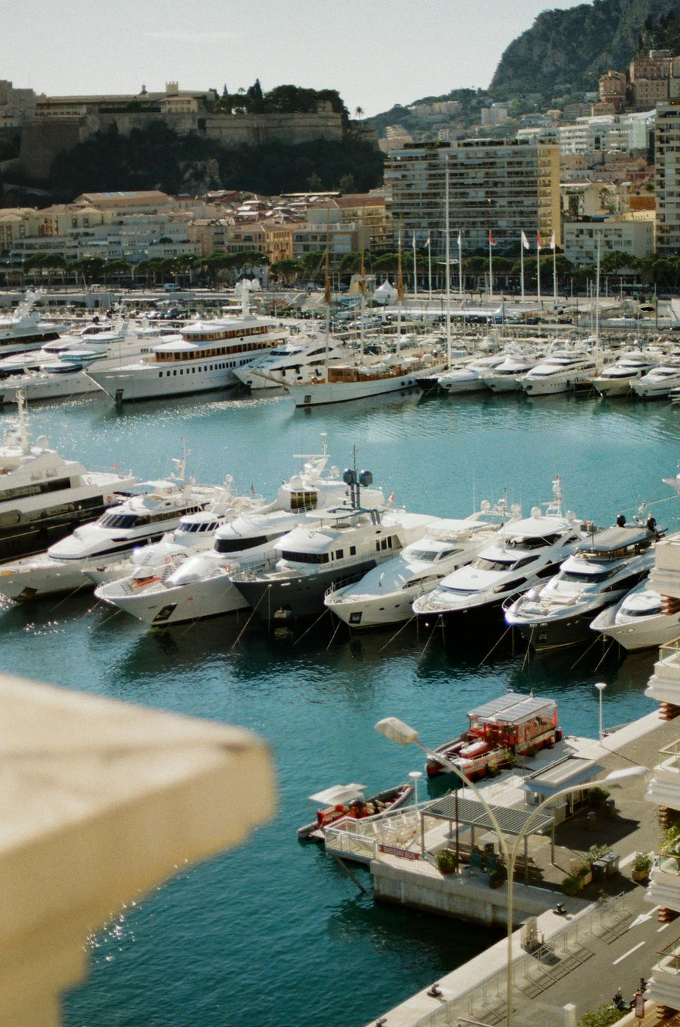 Monte Carlo harbor filled with luxury yachts