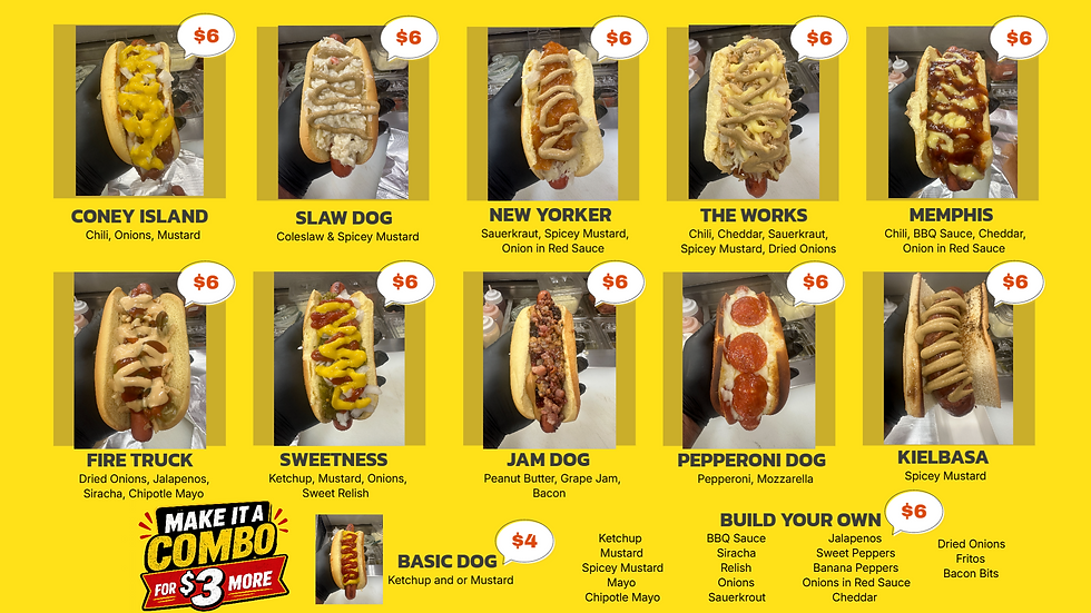 Hot Dog Menu