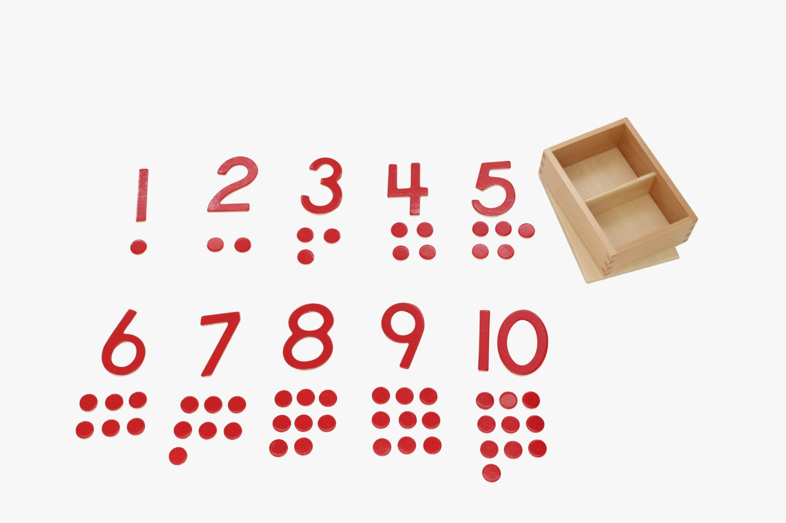 מספרים חתוכים ודסקיות למניה  Printed Numerals with Box