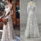 Thumbnail: 10482-V-neck Off Shoulder Spaghetti Straps Tassels Lace Wedding Dress