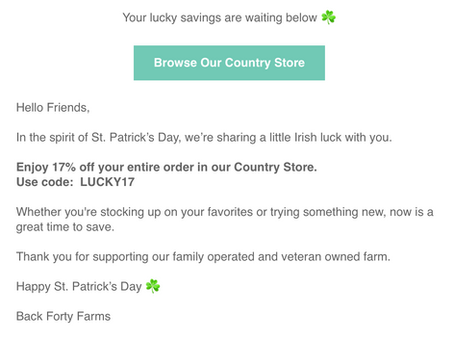 A Little Irish Luck from the Farm ☘️ 17% Off