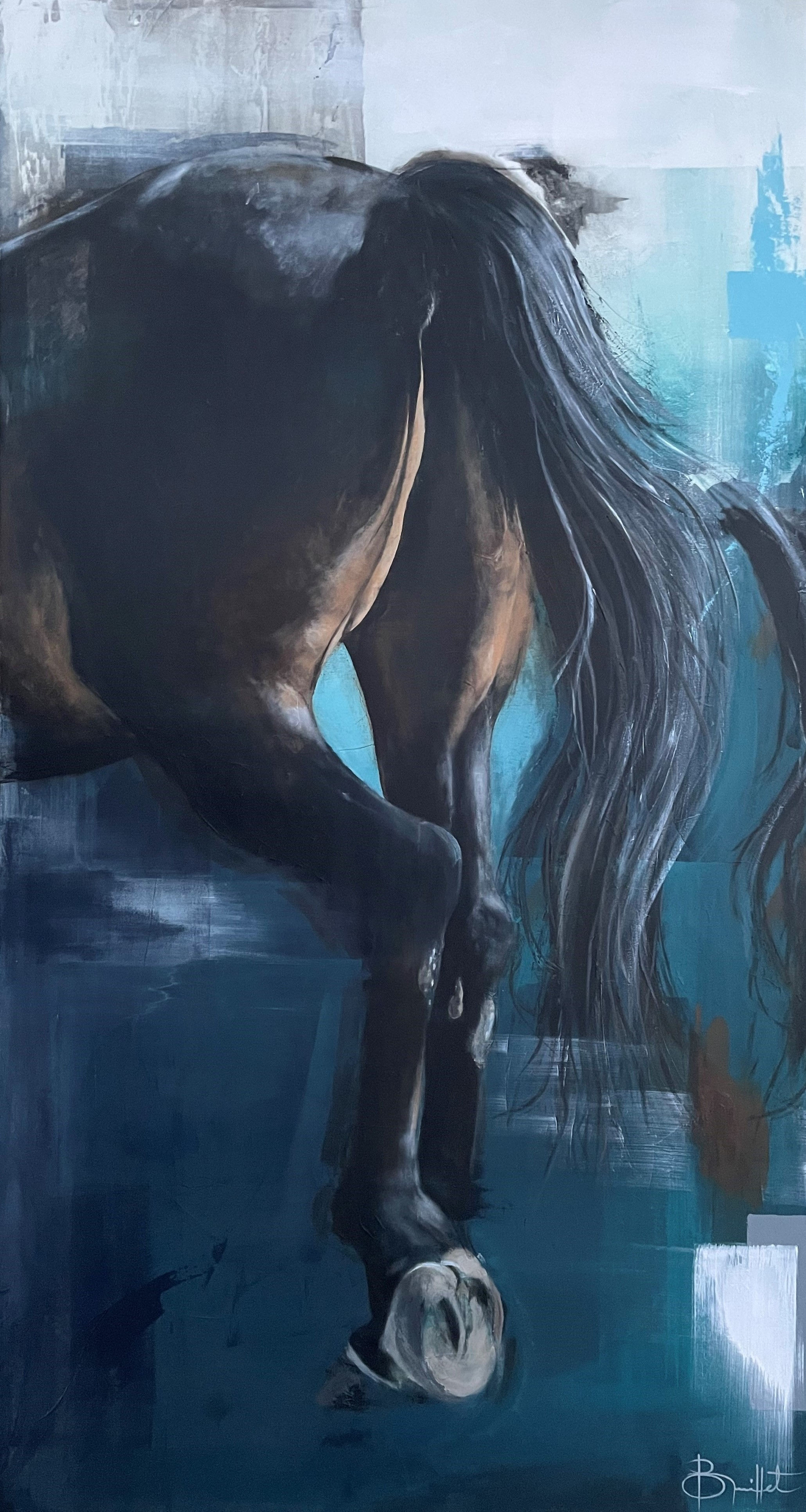 Horse painting "Don't Give A Horse's..." contemporary figurative Sophie Brouillet artist peinture de cheval