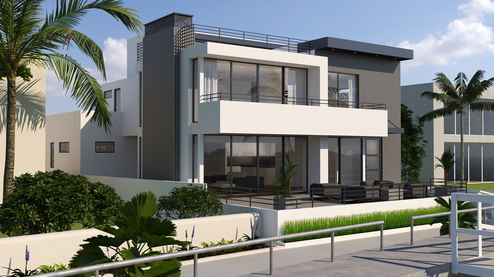 Modern home 3d rendering