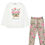 Thumbnail: MONNALISA  - Pink Roses & Leopard Print Legging Set