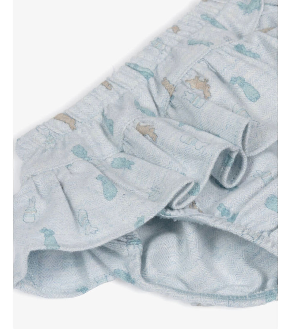 Thumbnail: Tutto Piccolo Baby Girls Blue Rabbit Jumper, Shorts & Socks Set