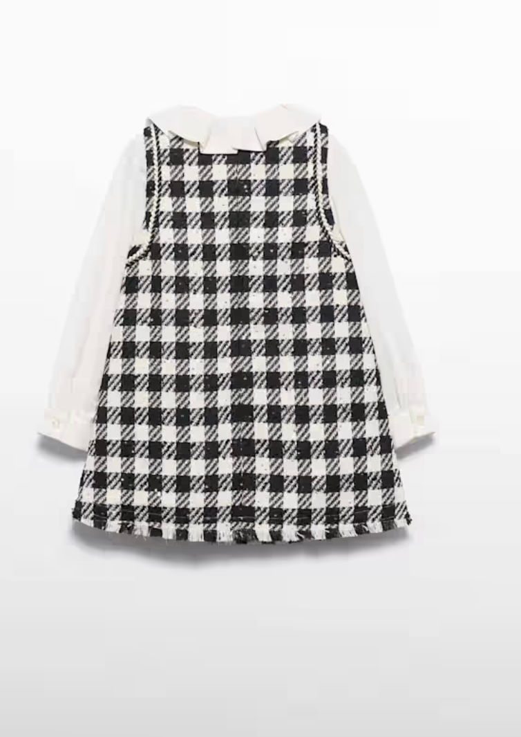 Thumbnail: Abel & Lula Girls black tweed dress 