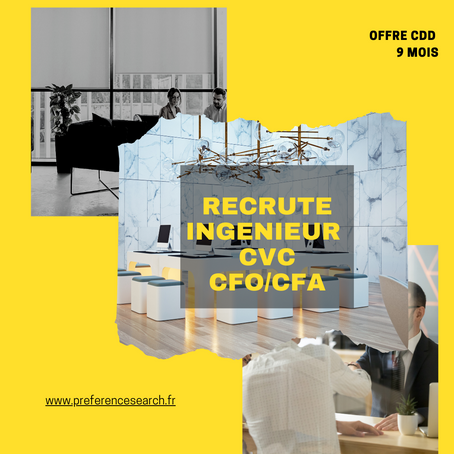 UN / UNE INGÉNIEUR CVC CFO/CFA (H/F)