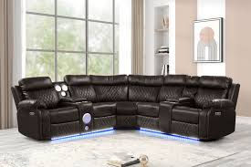 Sectional with LED & Bluetooth Speakers