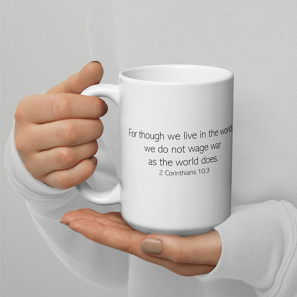 Thumbnail: 2 Corinthians 10:3 White glossy mug