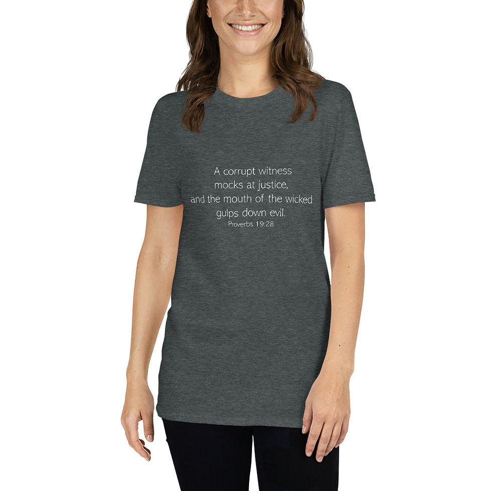 Thumbnail: Proverbs 19:28 Short-Sleeve Unisex T-Shirt