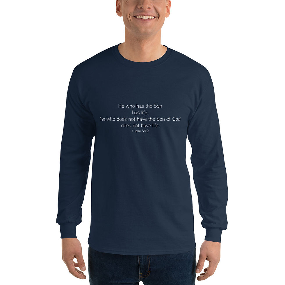 Thumbnail: 1 John 5:12 Men’s Long Sleeve Shirt
