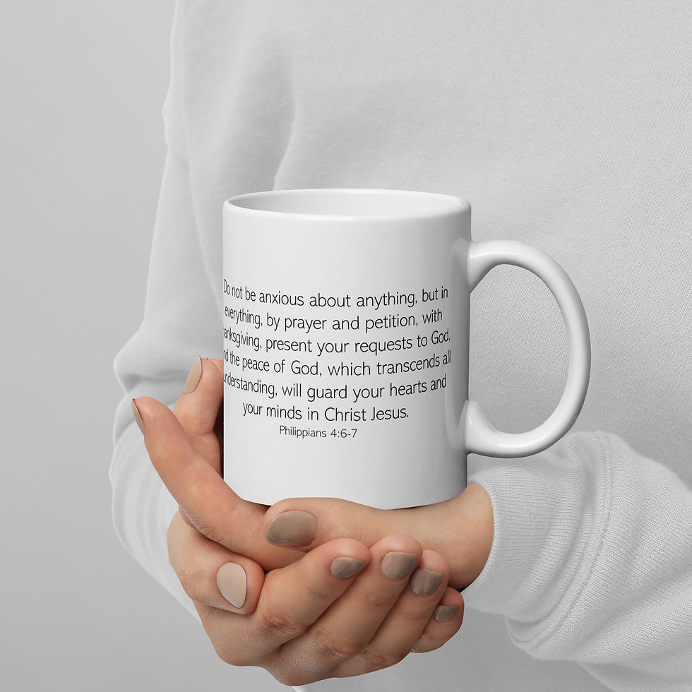 Thumbnail: Philippians 4:6-7 White glossy mug