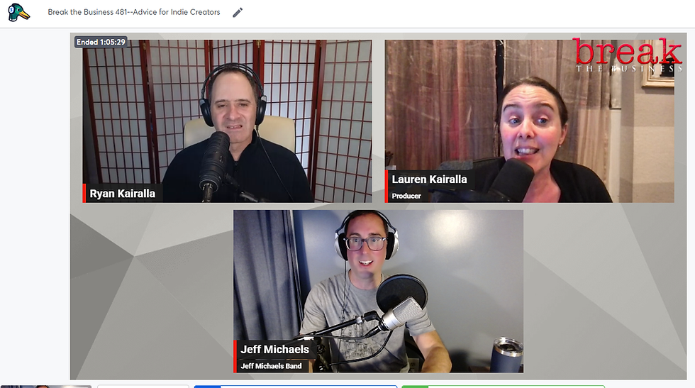 Break the Business Live - Jeff Michaels Band interview with Ryan Kairalla
