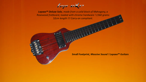 Lapaxe™ Deluxe Solo V Rosewood Chrome | Lap axe Travel Guitars