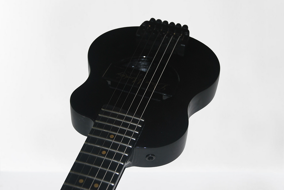 Thumbnail: Lapaxe™ custom travel guitar Little Sister acoustic style with mahogany neck-through body and compa