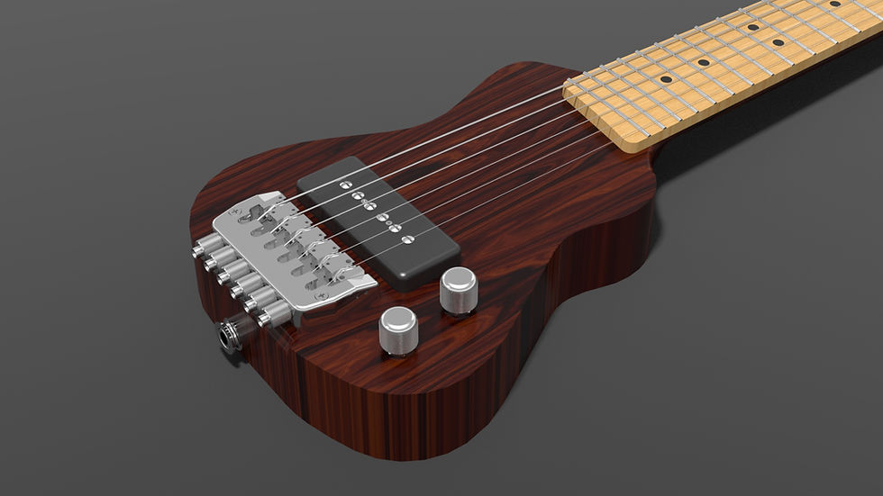 Lapaxe™ EX-Junior Series travel electric guitar with compact 62cm body, mahogany construction, single P-90 pickup