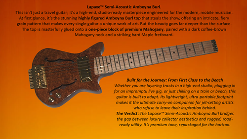 Lapaxe™ Compact Jazz Guitar | Lap axe Travel Guitars