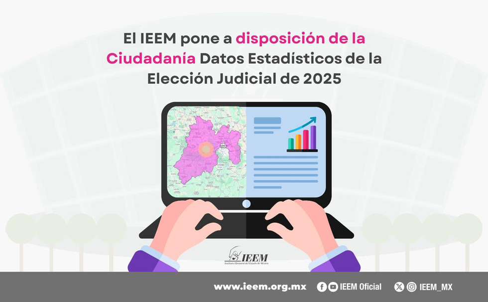 EL IEEM PONE A DISPOSICIÓN DE LA CIUDADANÍA DATOS ESTADÍSTICOS DE LA ELECCIÓN JUDICIAL DE 2025