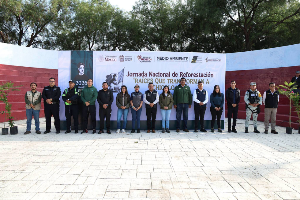 Alcalde Javier Mendoza se suma a la Jornada Nacional de Reforestación "Raíces que transforman Chicoloapan" con más de 500 árboles en Beta 1