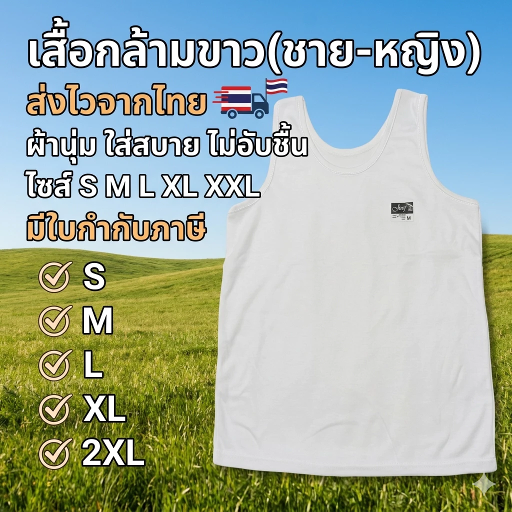 (แพ็ค 3ตัว/6ตัว) เสื้อกล้าม นักเรียนชายหญิง เสื้อซับสีขาว ผ้าใส่สบาย ผ้าคอตตอน