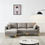 Thumbnail: Adf Living Room Furniture Modern Leisure L Shape Couch Grey