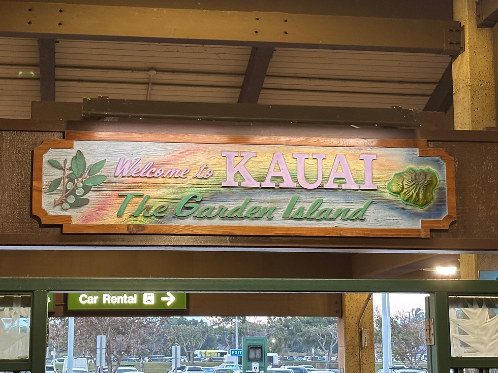 Kauai is referred to as the Garden Island because of its lush vegetation - tropical rainforests cover most of the island. It is the greenest island and therefore, the rainiest. I will say - the rainiest day on Kauai is still better than the best day in Minnesota! So far, we've only had 1 rainy day as of the writing of this.