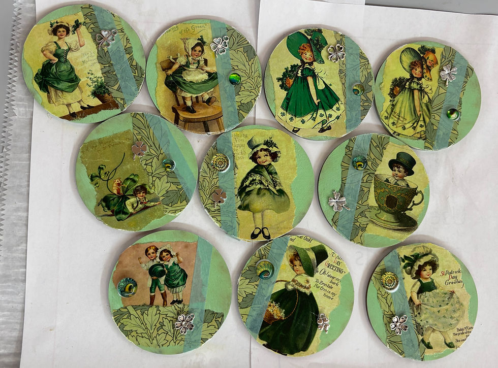 Also finishing up these little gems - St Patty's Day Magnets