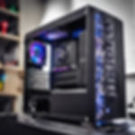 An open gaming pc exposing the inner components