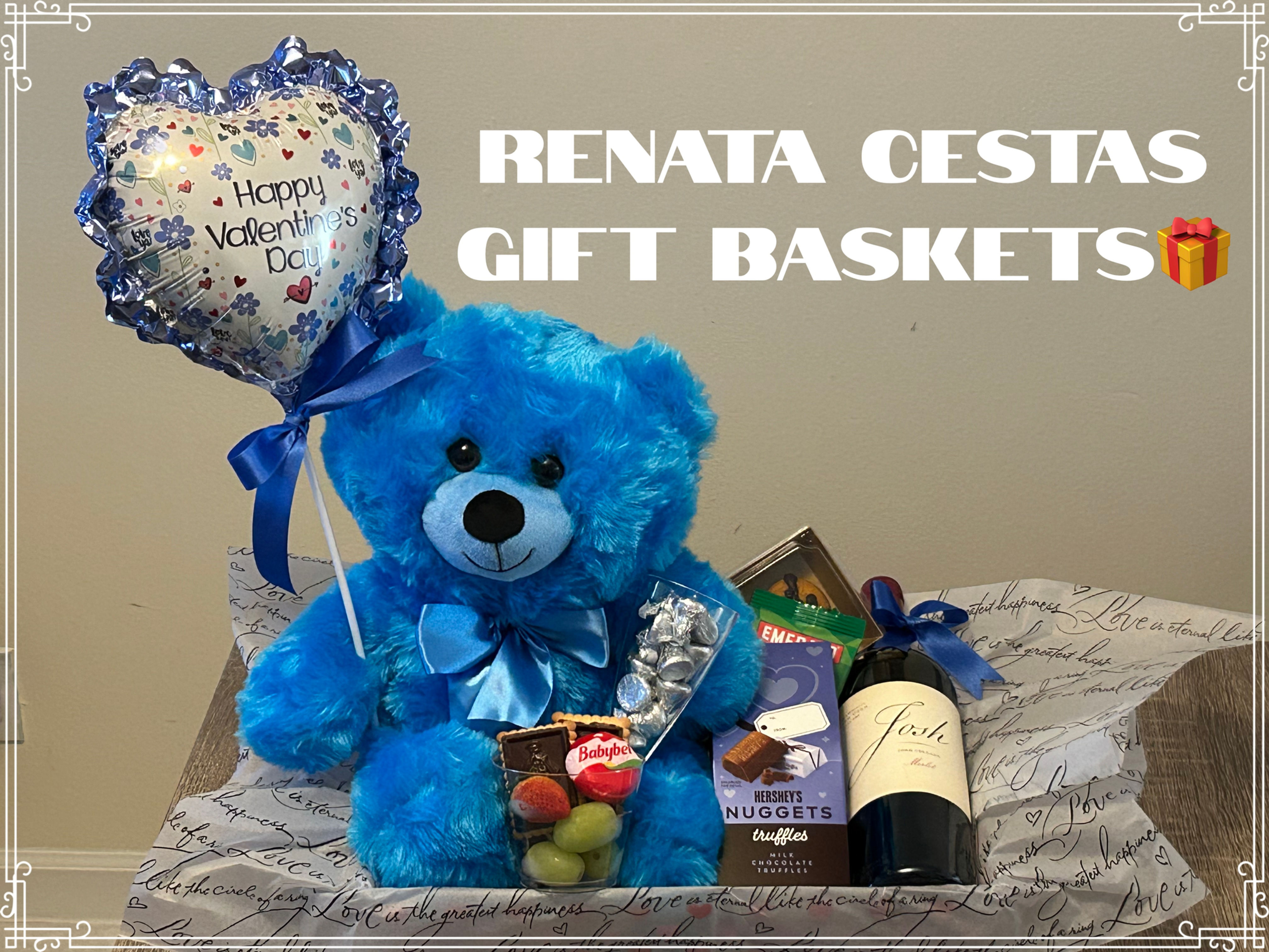 Valentine”s Blue Teddy Bear, Josh, , Chocolates and Treats 
