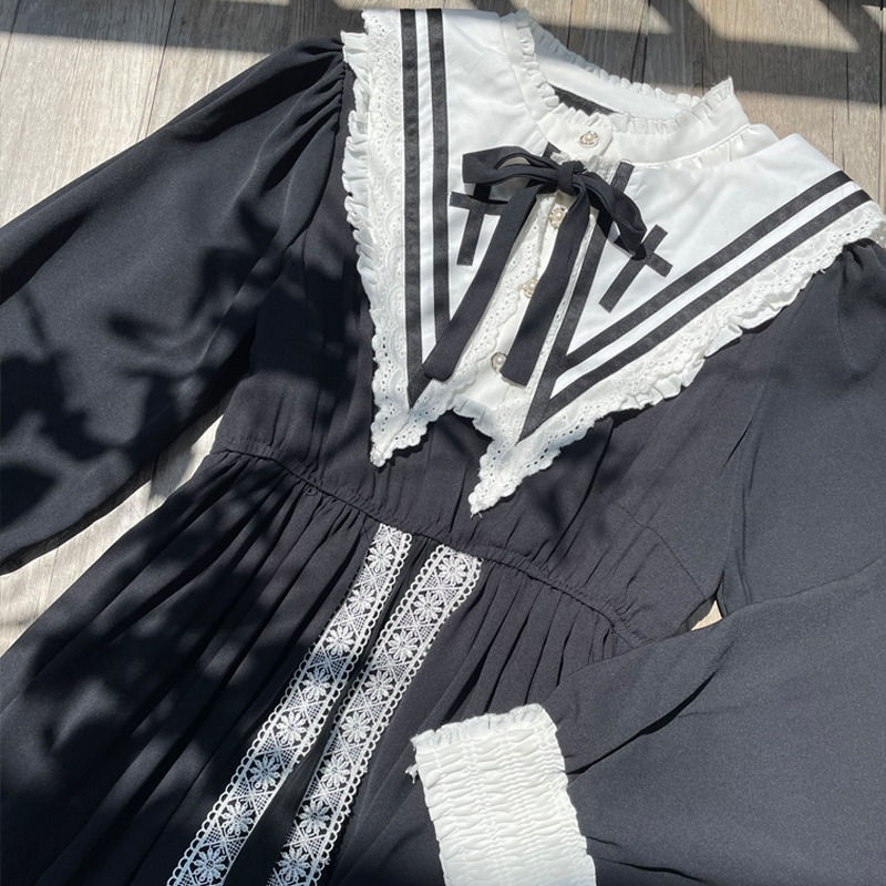 Thumbnail: Japanese girl jk Lolita dress autumn and winter tyle retro long skirt