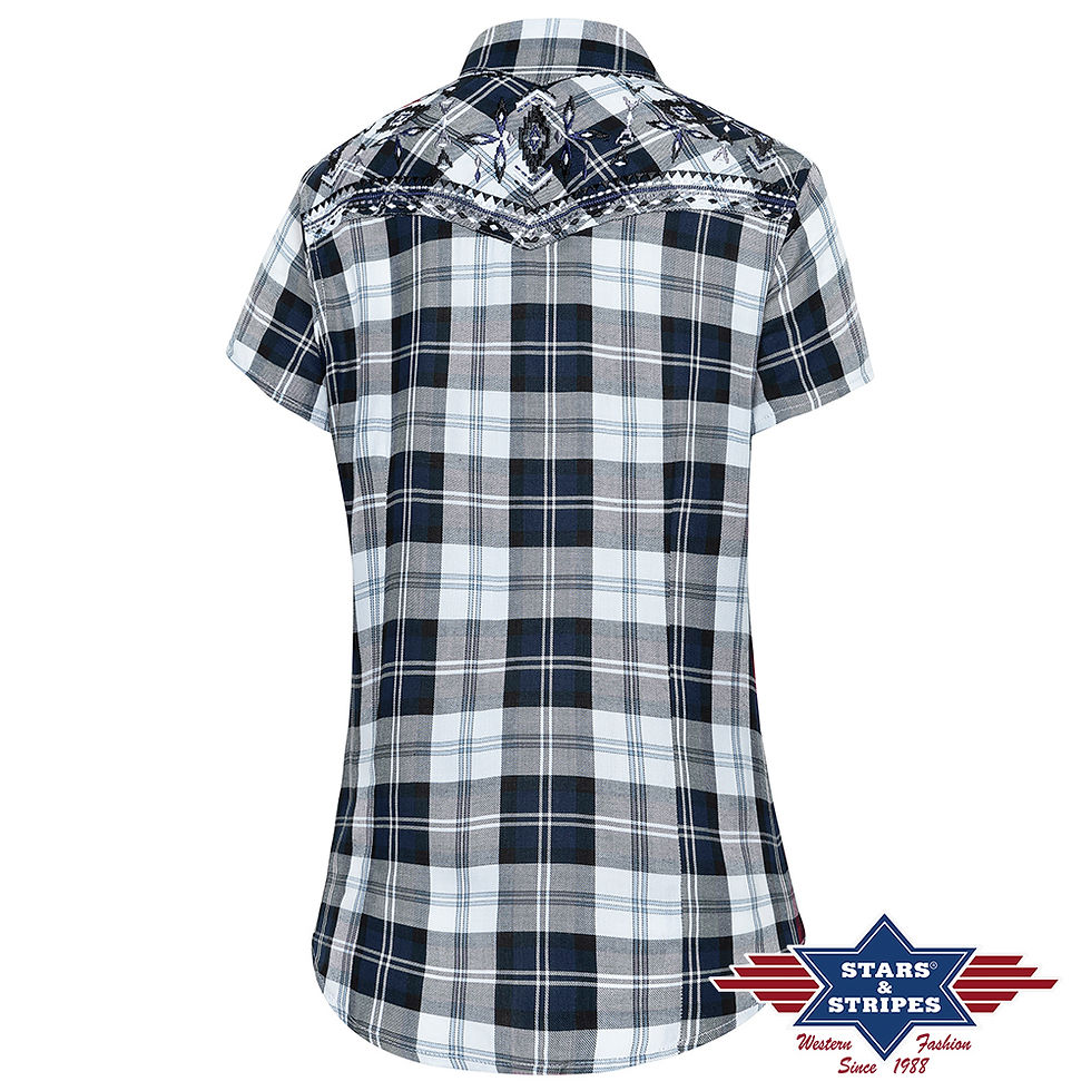 Miniaturbild: Westernbluse "Pasadena short blue"