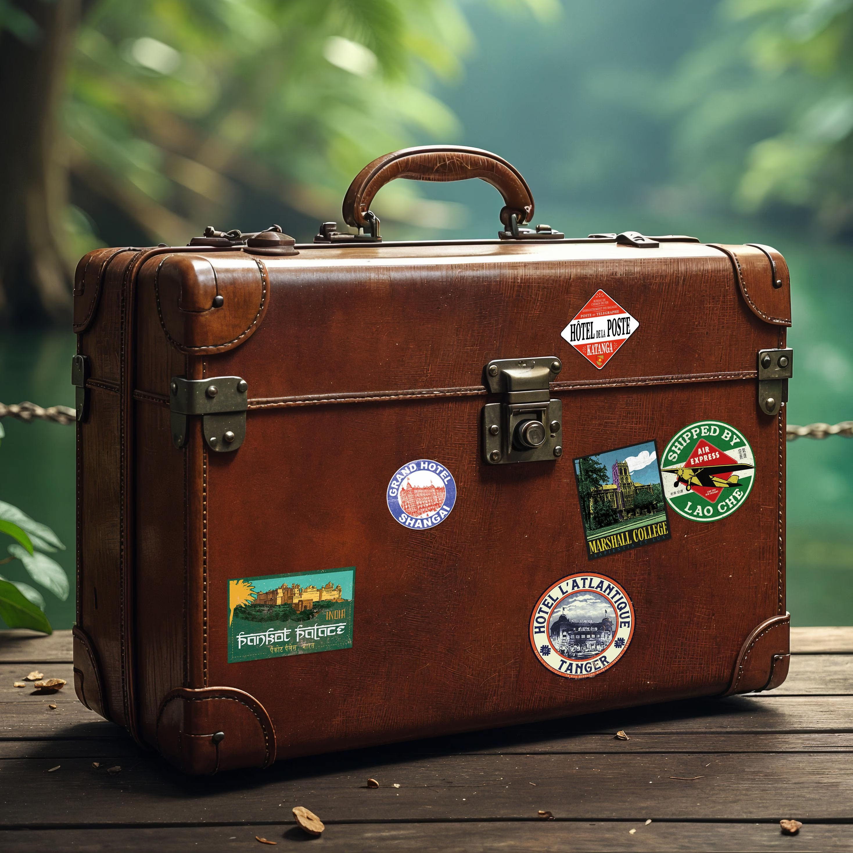 Lot 2 - 6 Stickers Vintage - Inspirés des Voyages d’Indiana Jones - Valise