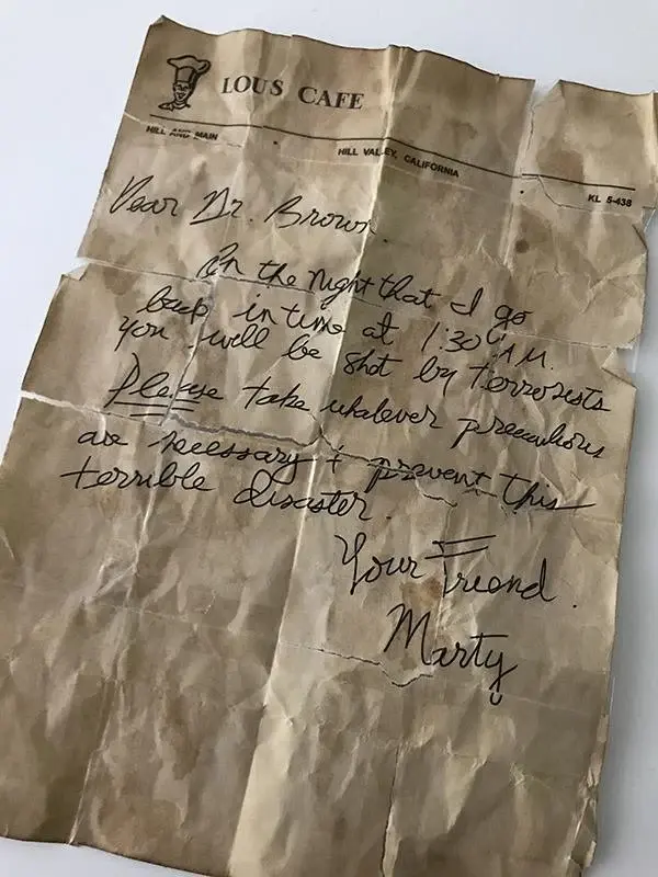 Lettre de Marty pour doc - Back to the Future - Detail 1