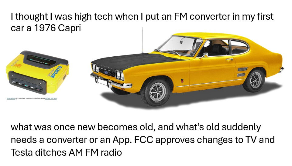 Potential changes for over-the-air (traditional) TV and possibly radio.