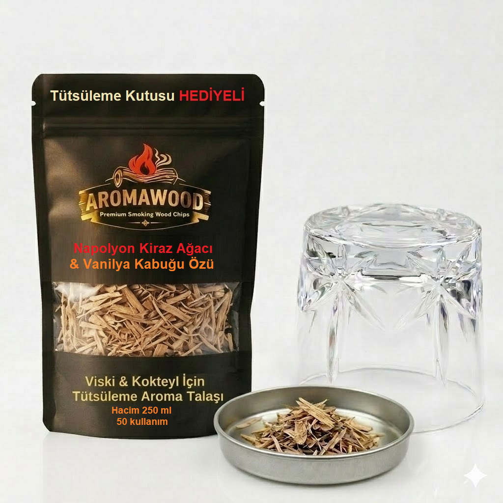 Viski & Kokteyl için Napolyon Kiraz Ağacı & Vanilya Aroması Tütsüleme Talaşı