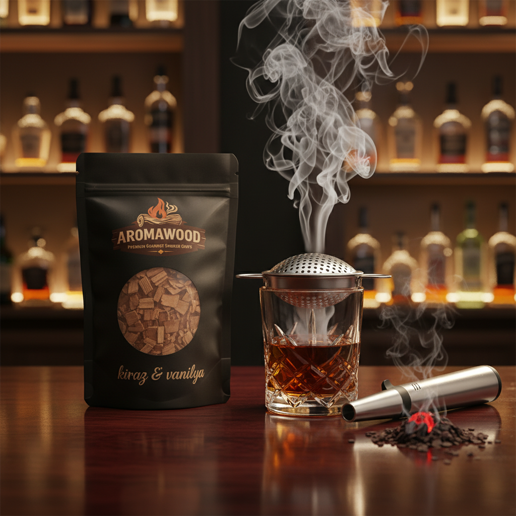 Viski & Kokteyl için Napolyon Kiraz Ağacı & Vanilya Aroma Tütsüleme Talaşı