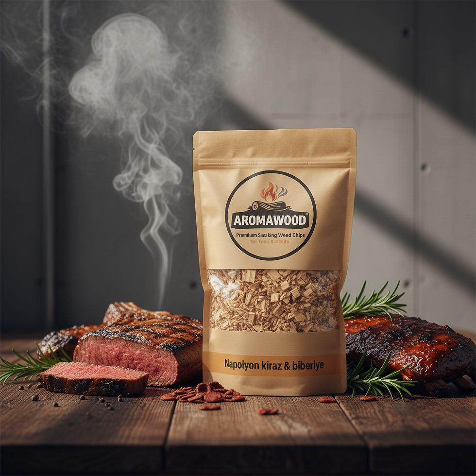 Napolyon Kiraz Talaşı & Biberiye Mangal & BBQ İçin Sıcak Tütsüleme  