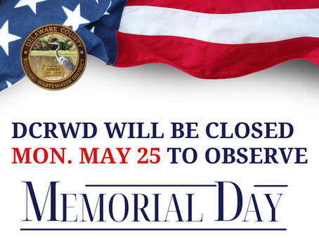 DCRWD Closed for Memorial Day