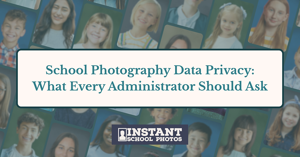 Collage of School photos with the title School Photography Data Privacy: What Every Administrator Should Ask